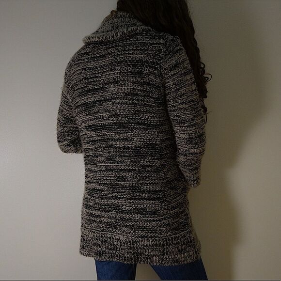 ZARA KNITS Oversized Chunky Knit Cardigan Sweater Ecru Black 3859/131 Sz Small - Picture 3 of 14